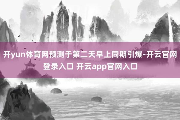 开yun体育网预测于第二天早上同期引爆-开云官网登录入口 开云app官网入口