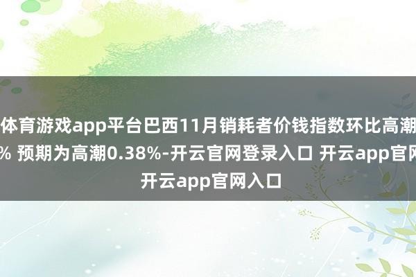 体育游戏app平台巴西11月销耗者价钱指数环比高潮0.39% 预期为高潮0.38%-开云官网登录入口 开云app官网入口